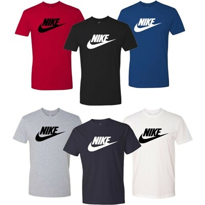 #ad #ad Nike Men#x27;s T Shirt Athletic Logo Swoosh Printed Active Short Sleeve Tee $19.88