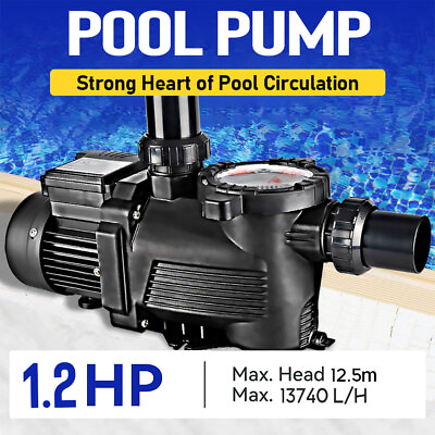 #ad 1.2HP High Flo Pump Above Ground Swimming Pool Pump w Strainer Filter Basket US $255.26