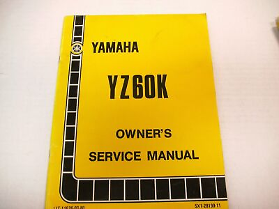 #ad NOS YAMAHA LIT 11626 03 80 FACTORY SERVICE MANUAL YZ60K 1983 $30.00