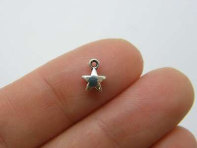 #ad 30 Star charms antique silver tone S407 $4.25