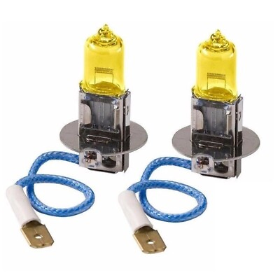 #ad 2x H3 Halogen 3000K 100W Fog Driving Light Bulbs Bright Yellow Xenon Replacement $7.59