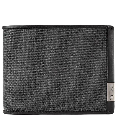 #ad TUMI New Unused Wallet 1119230ATD GLOBAL Gray Black Canvas Leather With Box $180.00