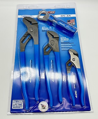 #ad Channellock GS 3A 3 Piece Tongue and Groove Plier Set Blue CHLGS 3 $49.99