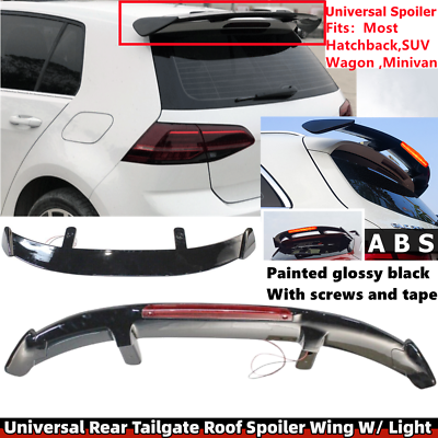 #ad Universal Rear Roof Spoiler Wing Black w LED Light For Honda INFINITI Fiat GMC $86.48