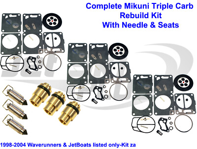 #ad Yamaha Triple Mikuni Carburetor Rebuild Kit amp; Needle Seat GP XL SUV 1200 Exciter $119.95