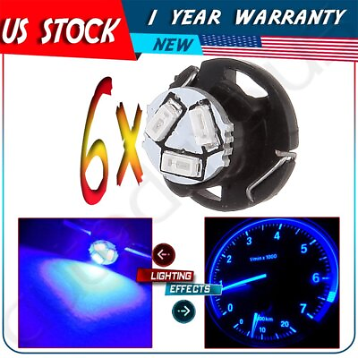#ad 6X T5 T4.7 NEO WEDGE 3014 SMD LED DASH HEATER CLIMATE CONTROL LIGHT BULB BLUE $8.45