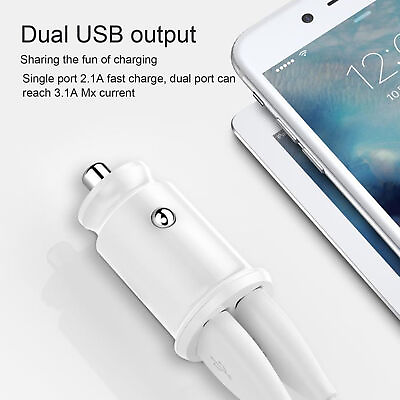 #ad Car Quick Charger Mini Quick Charge Dual Usb Auto Charger Adapter 3.1a $8.52
