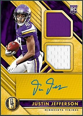 #ad 2020 Panini Gold Rookie Two Patch Autograph Justin Jefferson RC RPA Digital Card $13.99