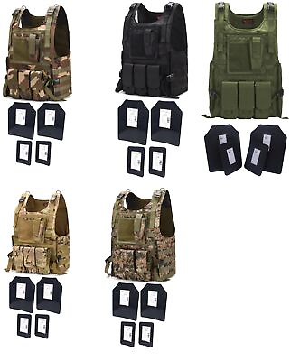 #ad Tactical Scorpion Gear 4 Pc Level III AR500 Body Armor Plates Bearcat Vest $170.95