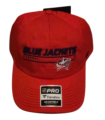 #ad Columbus Blue Jackets NHL Red Mens Hat Cap Pro Fanatics Rinkside Adjustable NEW $17.95