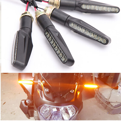 #ad 4X Motorcycle Bike LED Turn Signal Indicator Light Blinker Lamp Amber Universal $16.03