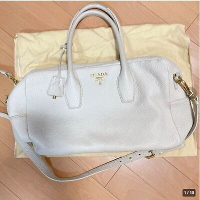 #ad PRADA Saffiano 2way bag White Used 240131N $184.25