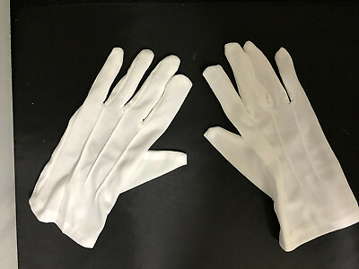 #ad New White Gloves Deluxe Unisex Wrist Snap Halloween Christmas Formal markystore $6.99