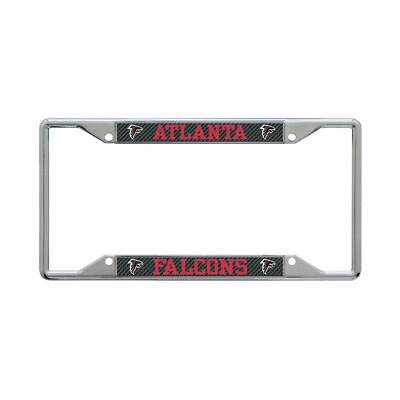 ATLANTA FALCONS CARBON BACKGROUND 6quot;X12quot; METAL LICENSE PLATE FRAME WINCRAFT $20.00