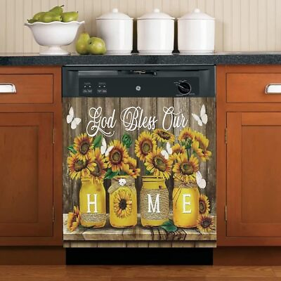 #ad Vintage Country Sunflower Dishwasher Magnet Cover 23quot;x26quot; $61.78