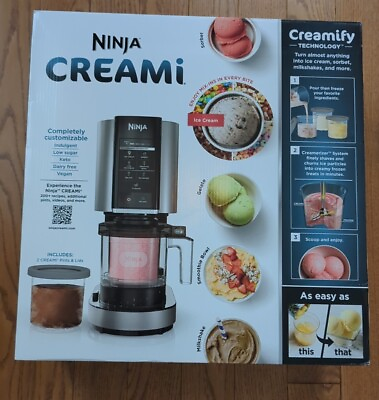 #ad Ninja CREAMi Electric Ice Cream Maker 7 OneTouch Programs Silver Black N301 NEW $169.95