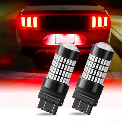 #ad 2X AUXITO 3157 3156 2800LM High Power LED Red Brake Turn Signal Tail Light Bulbs $19.94