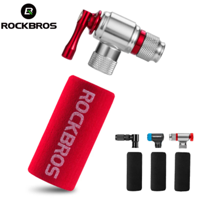 #ad RockBros Portable CO2 Pump Alloy Bicycle Inflator Schrader Presta Valve Adapter $12.69