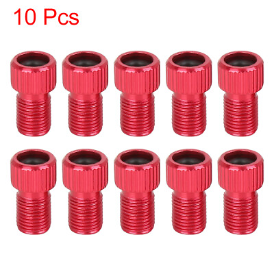#ad Red French to American Air Pump Tube Bike Valve Adapter 10pcs $8.99