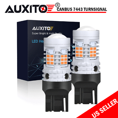 #ad AUXITO CANBUS 7440 Amber LED Turn Signal Light Bulbs Anti Hyper Flash Error Free $18.99