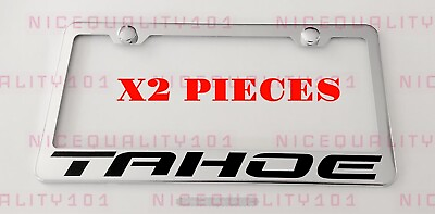 #ad 2X Tahoe Stainless Steel Chrome Mirror Finished License Plate Frame Holder $22.99