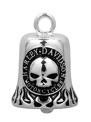 #ad Harley Davidson® Silver Classic Willie G Skull Flame Motorcycle Ride Bell HRB005 $17.99