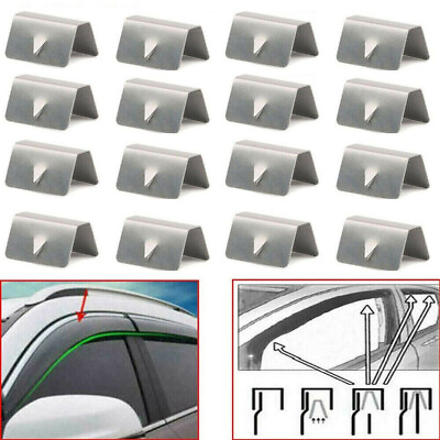 #ad 16pcs Wind Rain Deflector Channel Metal Retaining Clips For Heko G3 SNED Clip $3.85