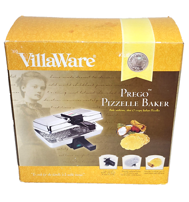 #ad VillaWare Prego Series II Pizzelle Baker Maker 3600 High Polish Metal Grids $335.39