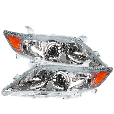 #ad Projector Headlights Chrome Fit For 2010 2011 Toyota Camry Hybrid RH amp; LH Side $76.14