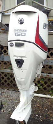 LOW HOUR 2013 150HP EVINRUDE ETEC 25quot; OUTBOARD MOTOR NEW POWERHEAD INSTALLED $10995.00