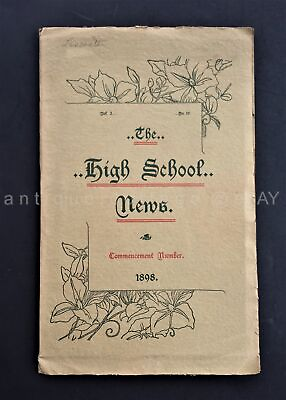 #ad 1898 antique LANCASTER HIGH SCHOOL NEWS COMMENCEMENT local ads student names $47.50