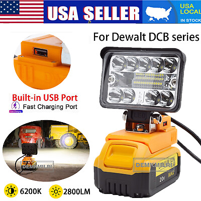 #ad 1x LED Work Light Work For DeWalt 18V 20V Li Ion Battery 2800LM FAST CHARGE USB $16.71