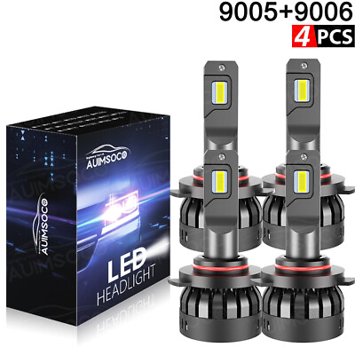 #ad 9005 9006 LED Headlight Bulb Conversion Kit High Low Beam Lamp 6500K Super White $63.99