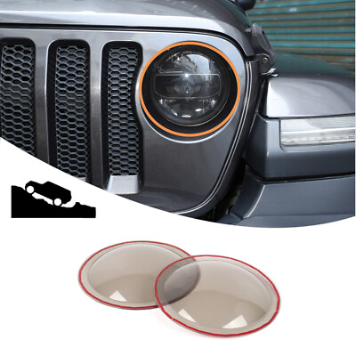 #ad 2x Car Front Headlight Lamp Cover Trim For Jeep Wrangler JL JT 2018 Blackened $32.99