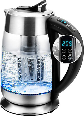 #ad 1.8L 1500W Glass Electric Kettle with Tea Infuser Keep Warm Auto Shut Off $26.91