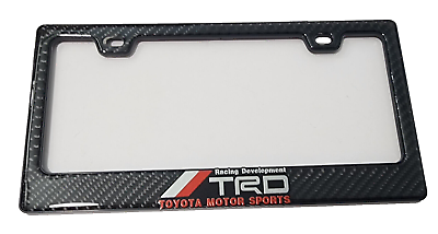 #ad #ad LINCENSE FRAME COVER CARBON FIBER LOOK FOR TOYOTA TRD TACOMA COROLLA RAV4 YARIS $13.95