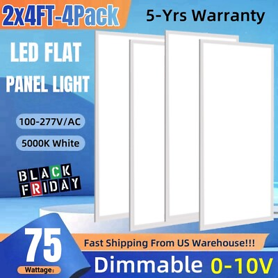 #ad 4 8PCS 2x4 Panel Troffer Edge Lit Flat 5 YRS Warranty 24quot; x 48quot; 75W 7800Lumens $207.29