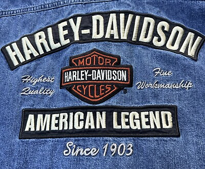 #ad Harley Davidson Men’s 2xl Denim Riding Vest $49.99