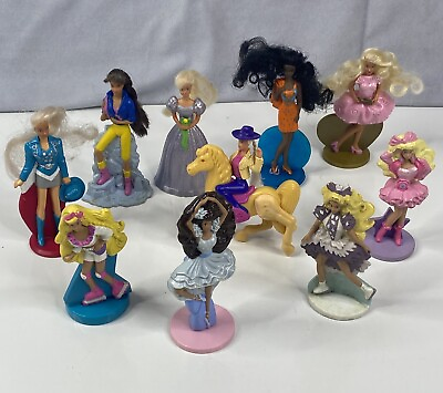 #ad Barbie Mini Figures 10 Lot Vintage 1990s Happy Meal Mcdonalds Mattel Toy $21.84