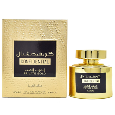 #ad Confidential Private Gold Lattafa 3.4 oz EDP Perfume Cologne Unisex New in Box $18.68