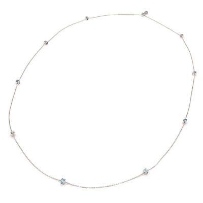 #ad Gucci G Logo Cube 18K White Gold Blue Topaz Chain Necklace 104cm 40.94in 17.5g $1685.33