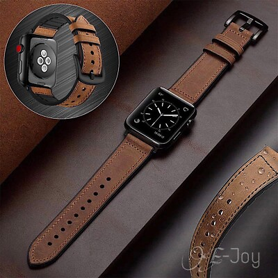 #ad Leather Silicone Apple Watch Band For Series 8 7 6 5 4 3 2 38 40 41 42 44 45mm $10.95