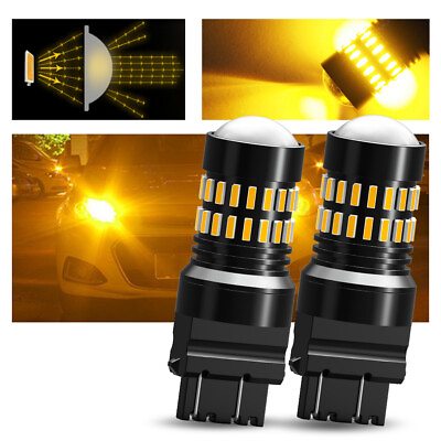 #ad AUXITO 3157 3156 Amber LED Turn Signal Parking Light Bulb DRL Error Free CANBUS $13.99