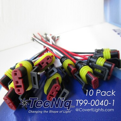 #ad 10 PC AMP Pigtail wires 18gauge Connector for Stop Turn Tail lights $26.99