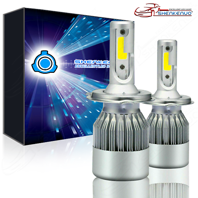 #ad H4 9003 COB LED Headlight Bulbs Conversion Kit High Low Beam 120W 6000K White $30.77
