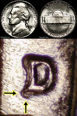 #ad 1955 D D RPM #4 Jefferson Nickel GEM BU Uncirculated US Coin MQ $19.95
