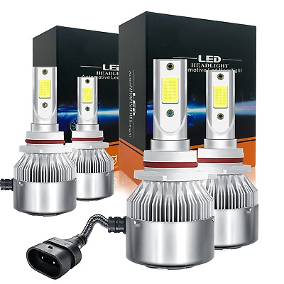 #ad 2×90052×9006 COB LED Headlight Bulbs Conversion Kit High Low Beam 6000K $22.09