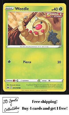 #ad Weedle Pokemon Chilling Reign 001 198 $1.49