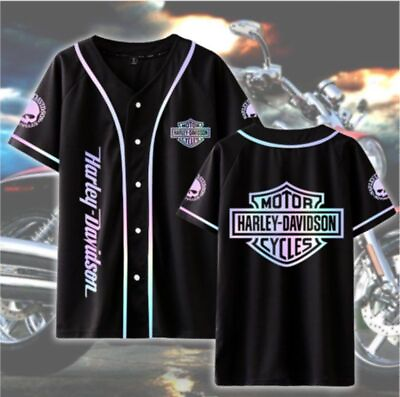 #ad #ad SALE Custom Name Harley Davidson Baseball 3D Printed Jersey Shirt Size S 5XL $30.90