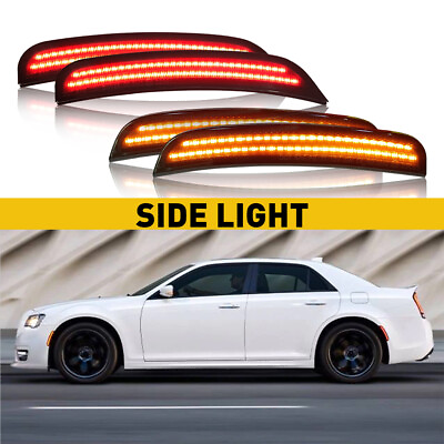 #ad For 2015 2021 Chrysler 300 Front Rear LED Side Fender Marker Lights Smoked Lamp $35.99